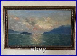 Vintage Painting By Enno Nesemann California, Golden Gate, San Francisco