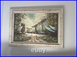 Vintage Painting City Scene Custom Framed Collectible Artist Signed