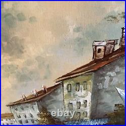 Vintage Painting City Scene Custom Framed Collectible Artist Signed