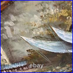 Vintage Painting City Scene Custom Framed Collectible Artist Signed