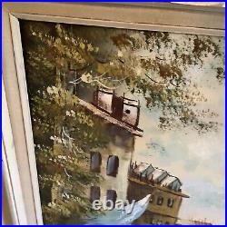 Vintage Painting City Scene Custom Framed Collectible Artist Signed