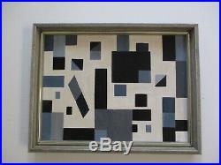 Vintage Painting Cubism Geometric Pop Op Cubist Modernism 1960 Mystery Art Chas