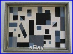 Vintage Painting Cubism Geometric Pop Op Cubist Modernism 1960 Mystery Art Chas