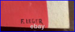 Vintage Painting Drawing Signed Fernand Leger Les Grands Plongeurs Noirs