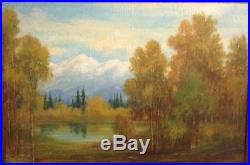 Vintage Painting Listed Signed Stirling (Dave 1887-1971) Colorado Scene Aspens