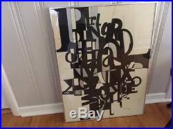 Vintage Painting Mid Century Modern Abstract in Black/White/Silver, signed work