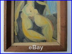 Vintage Painting Nude Expressionism Modernism Female Woman Model Oil Abstract