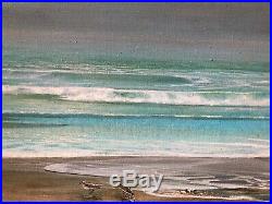 Vintage Painting Ocean Seascape Minimalist Large Listed Artist Tom Fentress