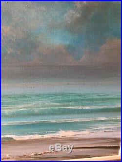 Vintage Painting Ocean Seascape Minimalist Large Listed Artist Tom Fentress