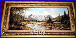 Vintage Painting Oil By Kurt Moser Wettersteingebirge Eastern Alps Zugspitze