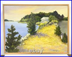 Vintage Painting On Canvas And Framed Signed M. Dougenis