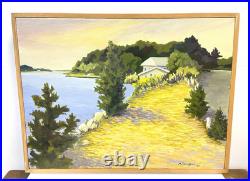 Vintage Painting On Canvas And Framed Signed M. Dougenis