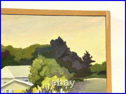Vintage Painting On Canvas And Framed Signed M. Dougenis