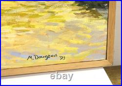 Vintage Painting On Canvas And Framed Signed M. Dougenis