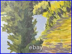Vintage Painting On Canvas And Framed Signed M. Dougenis