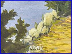 Vintage Painting On Canvas And Framed Signed M. Dougenis