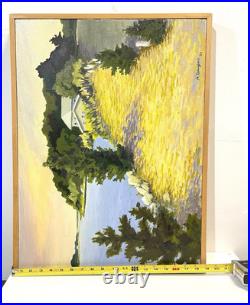 Vintage Painting On Canvas And Framed Signed M. Dougenis