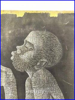 Vintage Painting On Canvas By Nkutu A Zowa Signed And Dated 1987