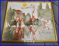 Vintage Painting Original Framed Canvas, Signed CARRilb BETENER 1977 Landscape