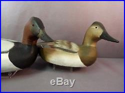 Vintage Pair Hand Signed Ward Bros. Canvasback Decoys- Orig. Paint, Crisfield MD