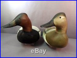 Vintage Pair Hand Signed Ward Bros. Canvasback Decoys- Orig. Paint, Crisfield MD
