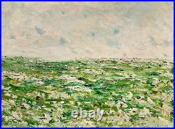 Vintage Panos Signed Abstract Oil Painting Impasto Landscape 1974 New York Ny