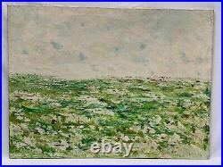 Vintage Panos Signed Abstract Oil Painting Impasto Landscape 1974 New York Ny