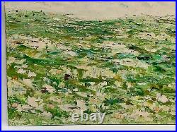 Vintage Panos Signed Abstract Oil Painting Impasto Landscape 1974 New York Ny