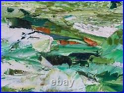Vintage Panos Signed Abstract Oil Painting Impasto Landscape 1974 New York Ny
