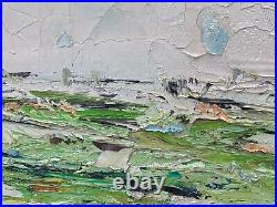 Vintage Panos Signed Abstract Oil Painting Impasto Landscape 1974 New York Ny