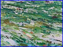 Vintage Panos Signed Abstract Oil Painting Impasto Landscape 1974 New York Ny