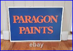 Vintage Paragon Paints Metal Tin Sign Manhattan Queens New York Ny Nyc