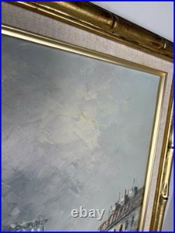 Vintage Paris Street Scene Oil Painting Signed Caroline Burnett Framed