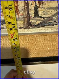 Vintage Parisian Street Scene Oil Painting Signed framed