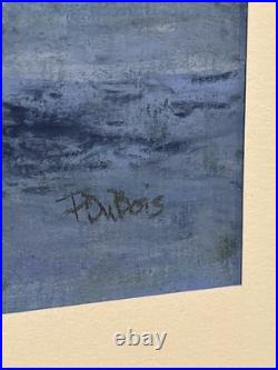 Vintage Pastel Painting Of Shoreline Landscape Signed F Dubois Matted & Framed