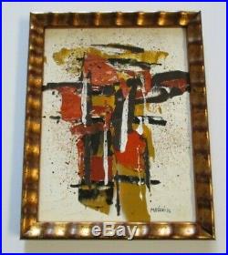 Vintage Pat Matsui Abstract Painting Chunky Non Objective Modernism Chicago