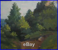 Vintage'Path in the Woods' Pre War IMPRESSIONIST OIL Painting signed M. W. ELLS