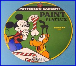 Vintage Patterson Sargent Porcelain Paint Mickey Service Gas Pump Sign