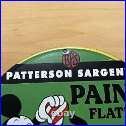 Vintage Patterson Sargent Porcelain Sign Disney Paint Service Station Pump Plate