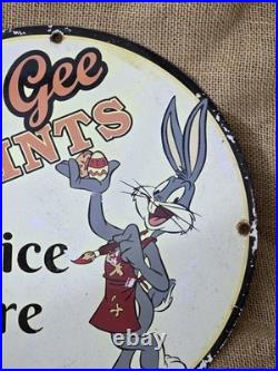 Vintage Pee Gee Paints Bugs Bunny Painting Brush Porcelain Sign 12