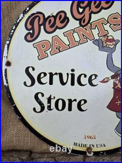Vintage Pee Gee Paints Bugs Bunny Painting Brush Porcelain Sign 12