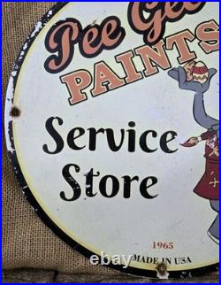 Vintage Pee Gee Paints Service Store Porcelain Sign Bunny 12