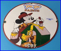 Vintage Pee Gee Paints Sign Mickey Painting Brush Gas Pump Porcelain Sign