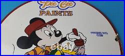 Vintage Pee Gee Paints Sign Mickey Painting Brush Gas Pump Porcelain Sign