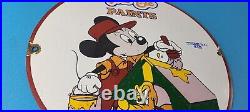 Vintage Pee Gee Paints Sign Mickey Painting Brush Gas Pump Porcelain Sign