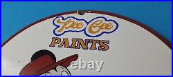 Vintage Pee Gee Paints Sign Mickey Painting Brush Gas Pump Porcelain Sign