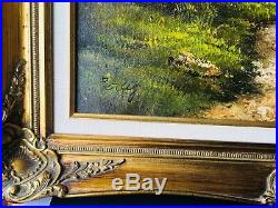 Vintage Percy, Landscape Oil on Canvas, Antique Frame, Signed Painting 24X20