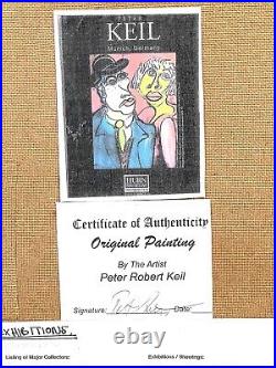 Vintage Peter Keil Abstract Painting On Board Signed With COA
