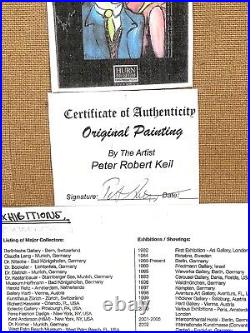 Vintage Peter Keil Abstract Painting On Board Signed With COA