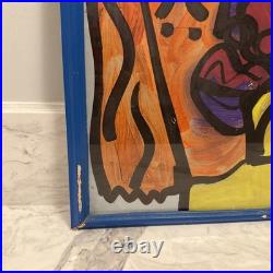 Vintage Peter Keil Original Painting On Board Colorful Face Signed